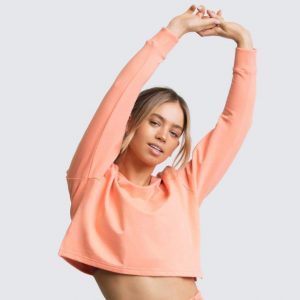 New Spring and Summer Hot Sale Yoga Jacket Sports Solid Color Long Sleeve Sweatshirt - Honeydew Orange - Large