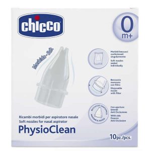 Chicco PhysioClean Soft Nozzles For Nasal Aspirator 0M+ 10 Units