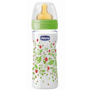 Chicco Well-Being Latex Baby Bottle PP Medium Flux Green 2m+ 250ml