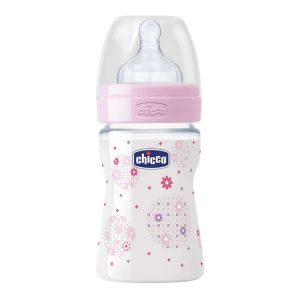 Chicco Well-Being Baby Bottle PP Silicone Normal Flux Rose 0m+ 150ml