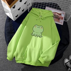 2021 Frog  Style Loose Fashion Hoodies Women - Green - XXX Large