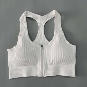 Sports Underwear Women Shock-Absorbing Beauty Back Outer Wear Bra Summer Training Bra Running Yoga Workout Bra - White - Large