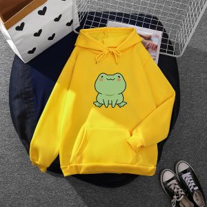 2021 Frog  Style Loose Fashion Hoodies Women - Yellow - XXX Large