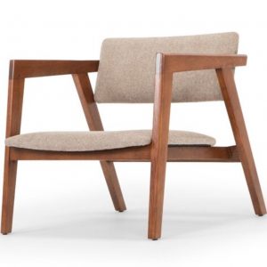 Wooden chair with cotton upholstery