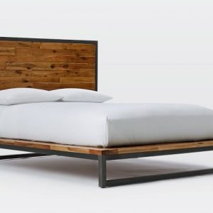 Industrial Platform Bed with Metal Frame