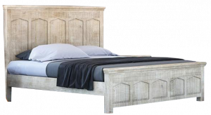 Bed-Mango wood-Size 200L x 180D x 120H -Matt Grey - BD-5038