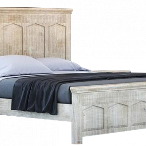 Bed-Mango wood-Size 200L x 180D x 120H -Matt Grey - BD-5038