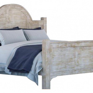 Bed-Mango wood-Size 200L x 180D x 110H -Matt Grey - BD-5039