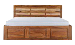 Bed-Mango wood-Size 200L x 180D x 120H -Brown - BD-5040