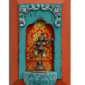 Glimps of Art (Jharokha) - ORANGE AND BLUE - MANGO WOOD - CJJ 523