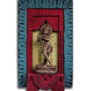Glimps of Art (Jharokha) - RED AND BLUE - MANGO WOOD - CJJ 527