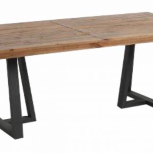 Dining Table-Accacia wood and Iron-Size 180x75x100 -Brown and Black - DT-7083