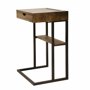 Side Table-Mango wood and Iron-Size 38x30x55 -Brown - ST-8090
