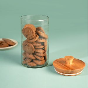 Cadence Small Glass Jar With Wooden Lid - MPKEA2568