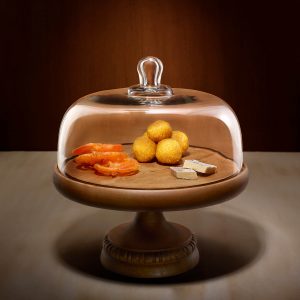 Classic Glass Cloche With Wooden Base - MPSWA2577