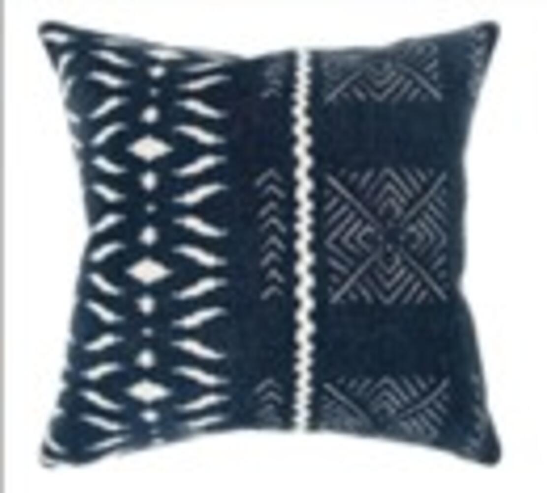 Tribal Monochrome Cotton Cushion Cover - Blue - VAQL101011102480