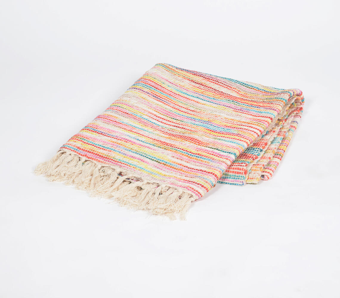Bohemian Handcrafted Cotton Throw - Multicolor - VAQL101011105339