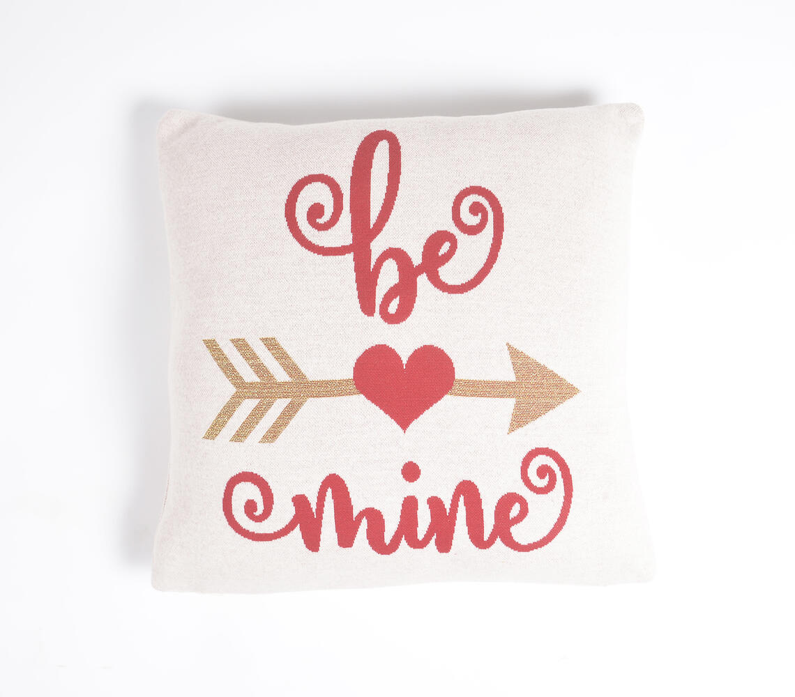 Hand Knitted 'Be Mine' Cushion Cover - Natural - VAQL101011106535