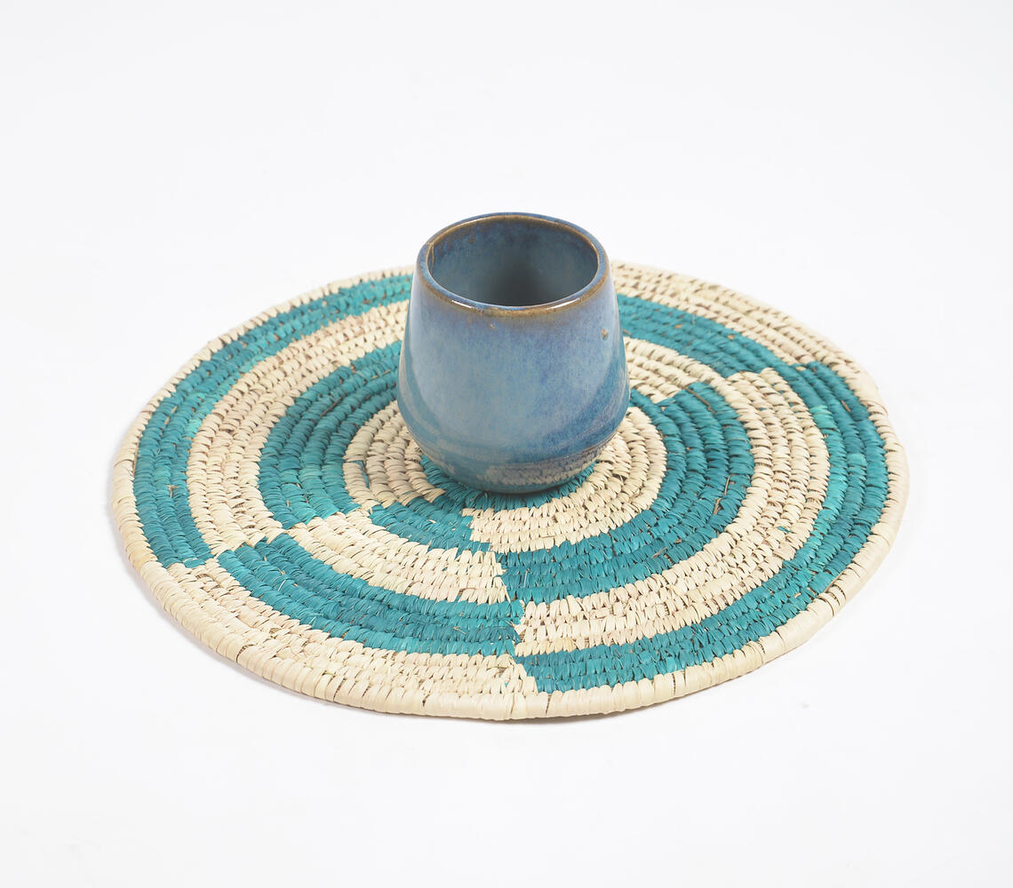 Handwoven Sabai Grass Placemat - Turquoise - VAQL101011140053