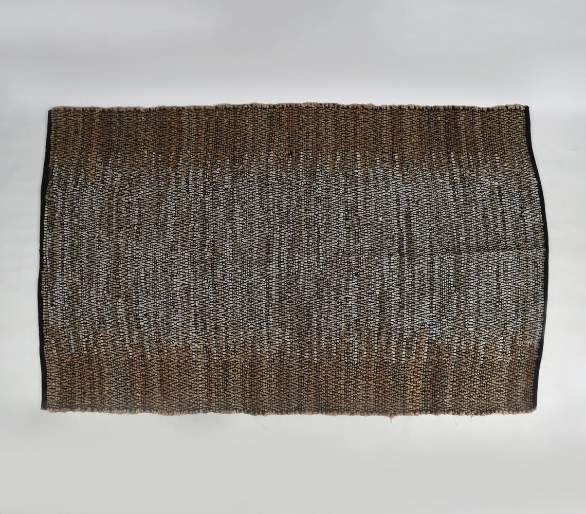 Abstract Ombre Handwoven Jute & Cotton Rug - Brown - VAQL101011143663
