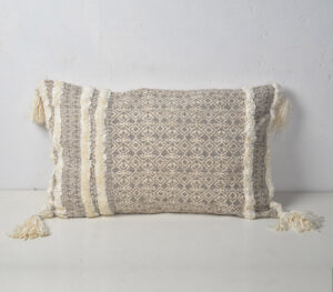 Handwoven Textured Cotton Cushion Cover - Grey - VAQL10101128549