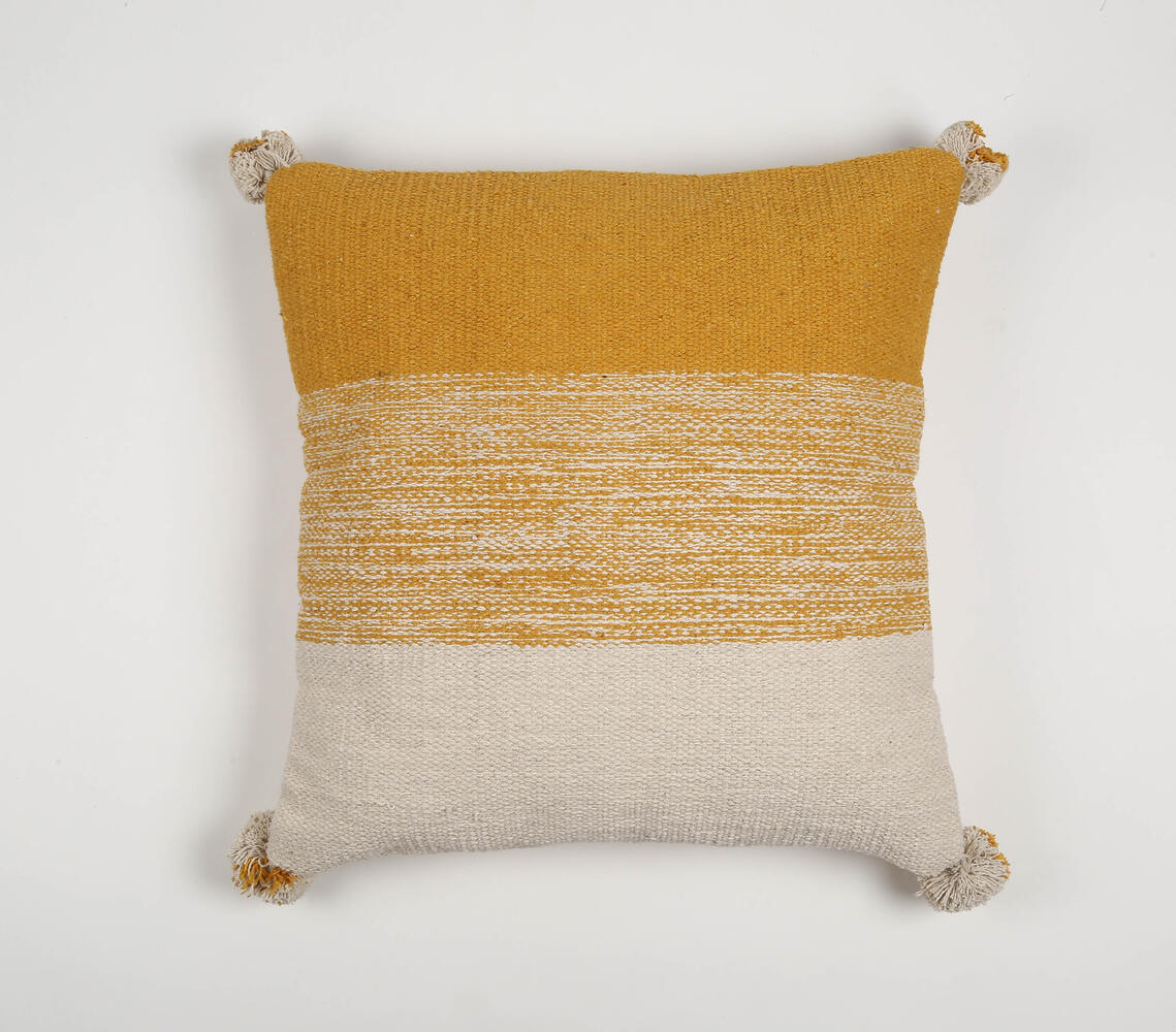 Blazed Amber Cotton Cushion cover - Yellow - VAQL10101149247