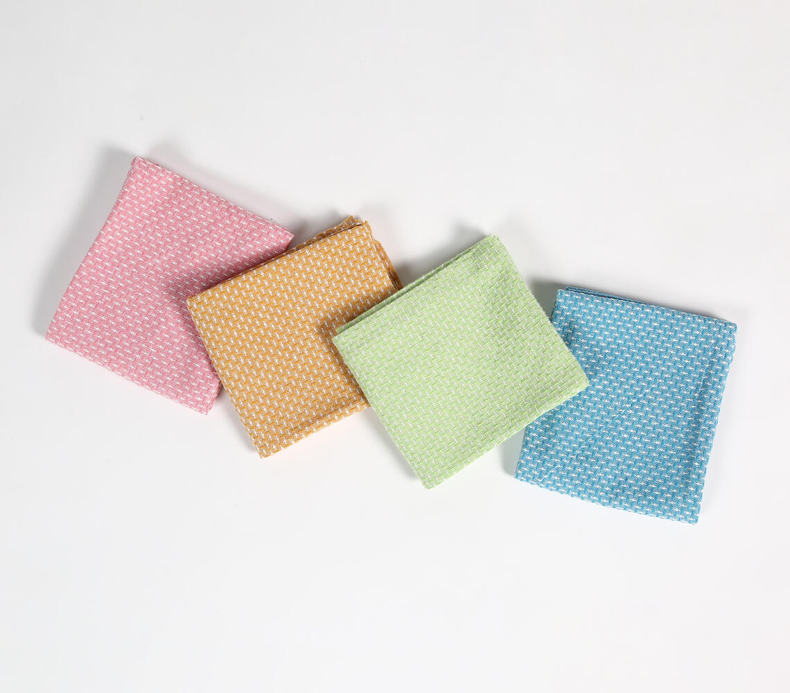 Solid Cotton Kitchen Towels (set of 4) - Multicolor - VAQL10101156999