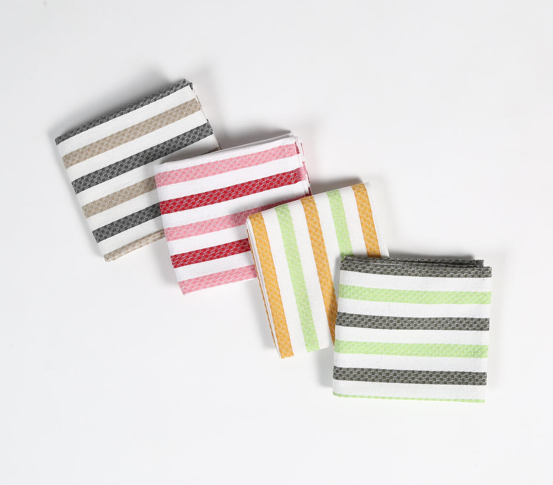 Striped Kitchen Towels (set of 4) - Multicolor - VAQL10101157001