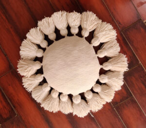 Handwoven Fluffy Tasseled Misty Cushion cover - White - VAQL10101164667