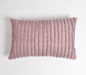Embellished Mauve Lumbar Cushion Cover - Purple - VAQL10101164678