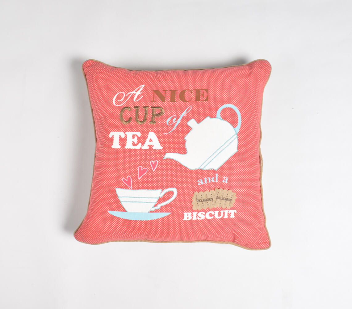 Tea & Biscuits Cushion cover - Pink - VAQL10101171500