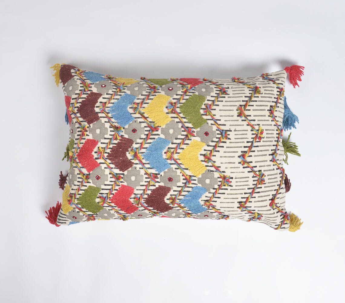Block Printed Cotton pillow cover - Multicolor - VAQL10101172867