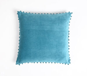 Dyed Cotton Cushion Cover - Blue - VAQL10101173487