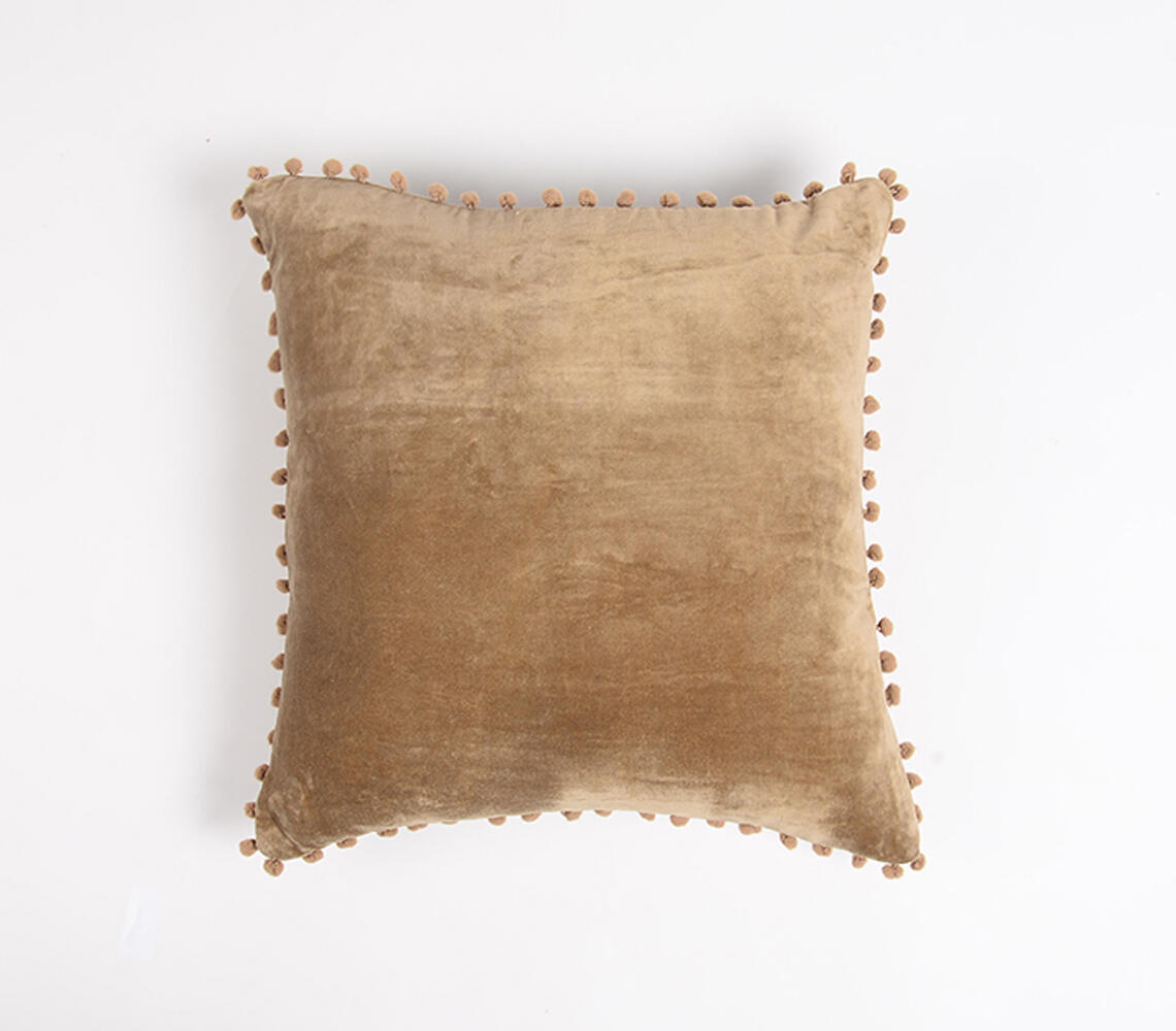 Dyed Cotton Cushion Cover_2 - Brown - VAQL10101173490
