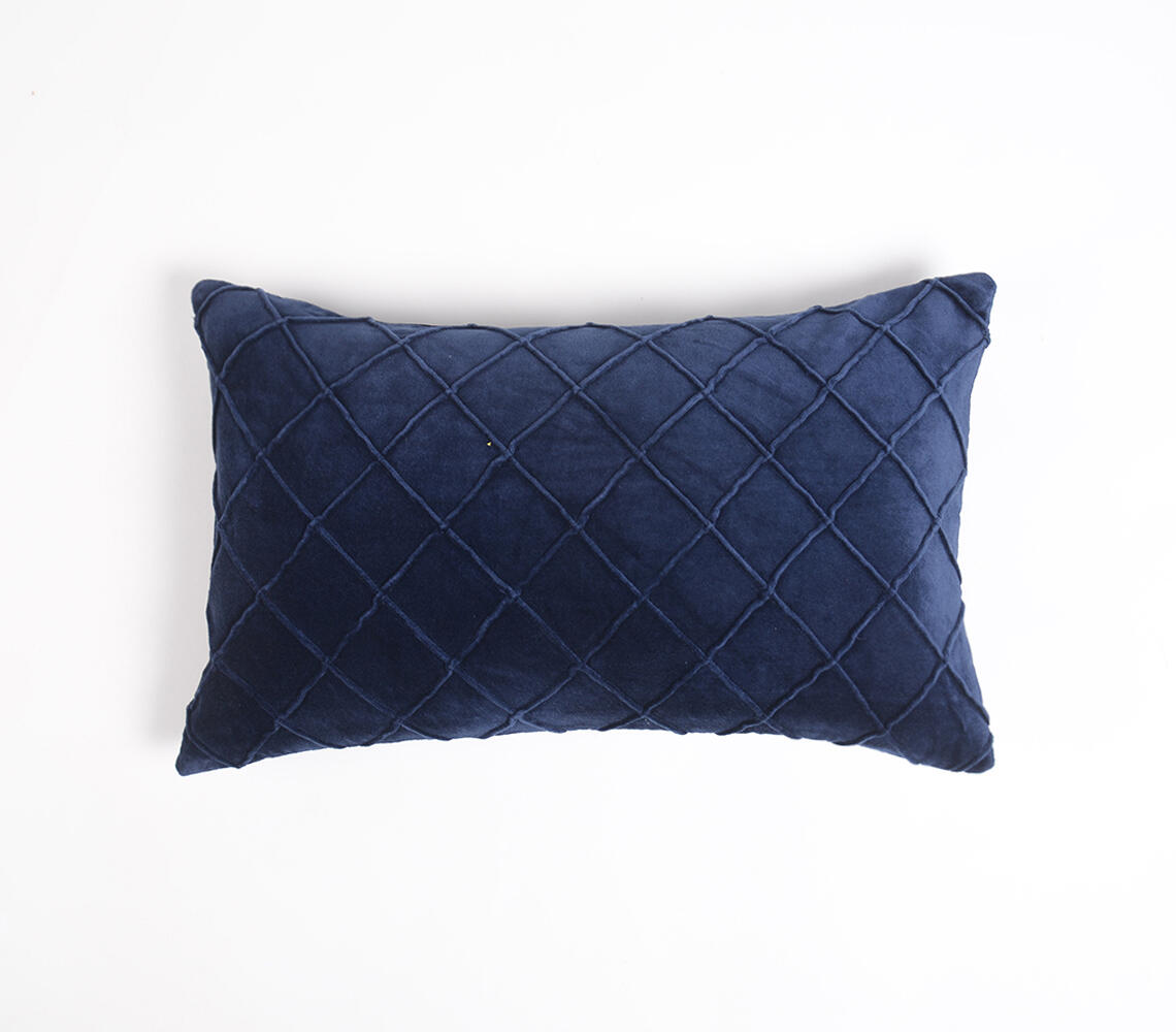 Dyed Cotton Lumbar Cushion Cover_1 - Navy - VAQL10101173500