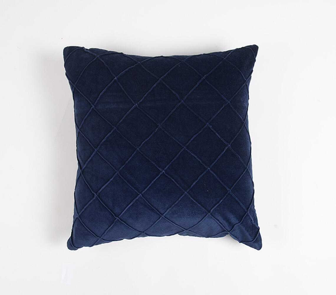 Dyed Cotton Cushion Cover_5 - Navy - VAQL10101173505