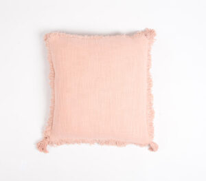 Dyed Cotton Cushion Cover_6 - Pink - VAQL10101173521