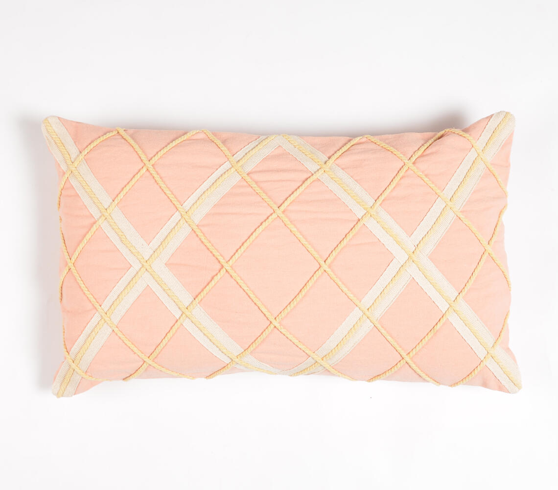 Pastel Embellished Lumbar Cushion cover - Pink - VAQL10101173545