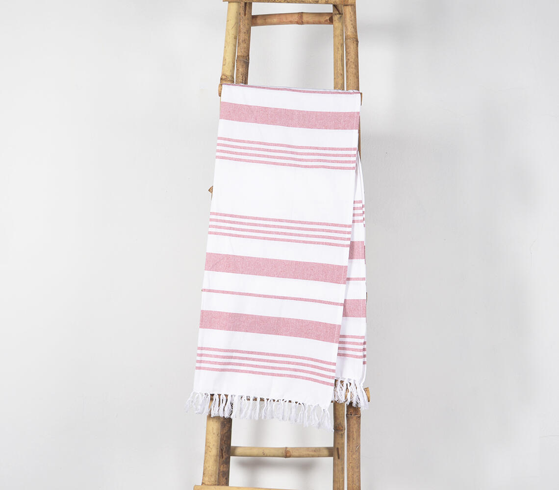 Yarn-dyed red Hammam Towel - Red - VAQL10101173561