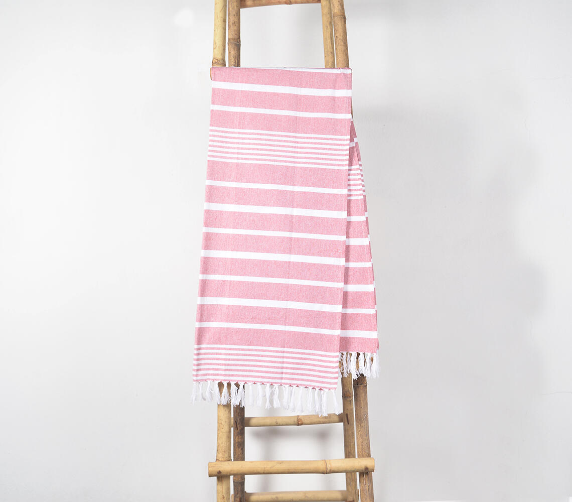 Red Yarn-dyed Hammam Towel - Red - VAQL10101173565