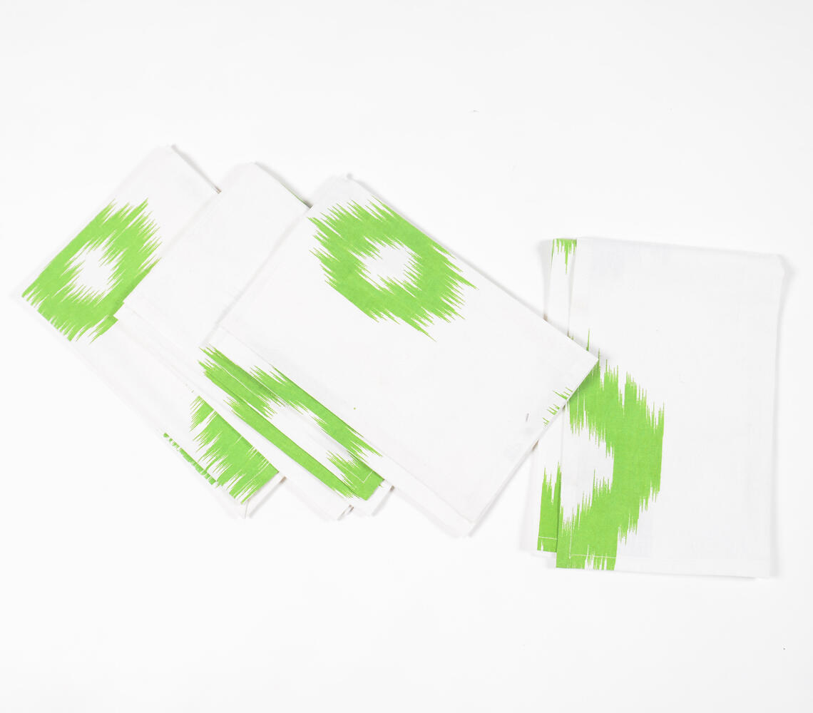 Ikat Printed Green Napkins (set of 4) - Green - VAQL10101173575
