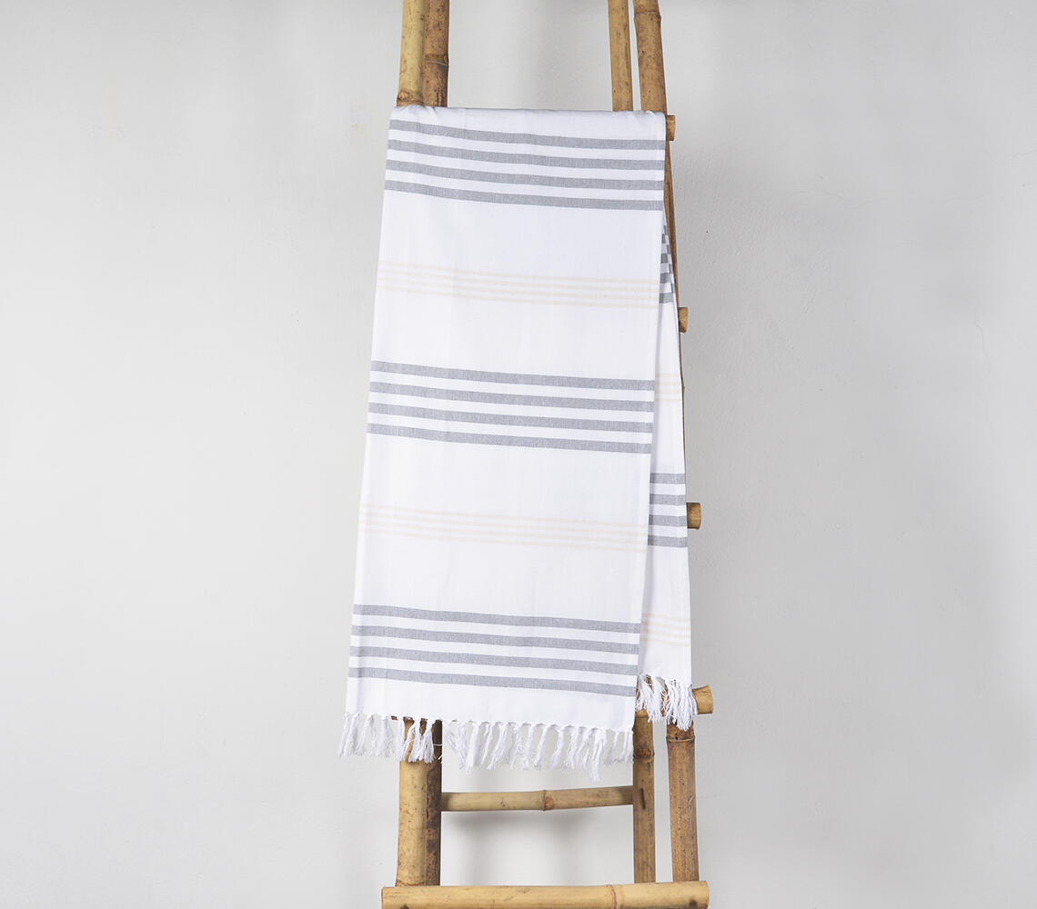 Yarn-dyed Smokey Hammam Towel - Grey - VAQL10101173583