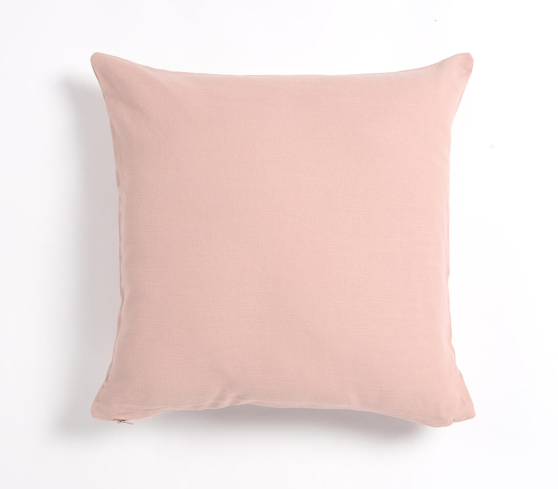 Solid Blush Cotton Cushion cover - Pink - VAQL10101176569