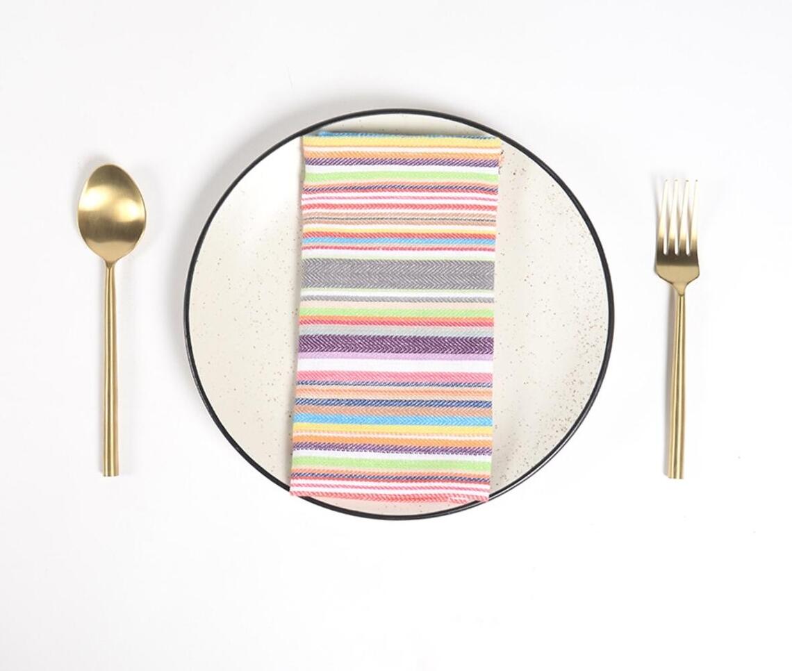 Colorpop Striped Table Napkins (Set of 4) - Green - VAQL10101180715