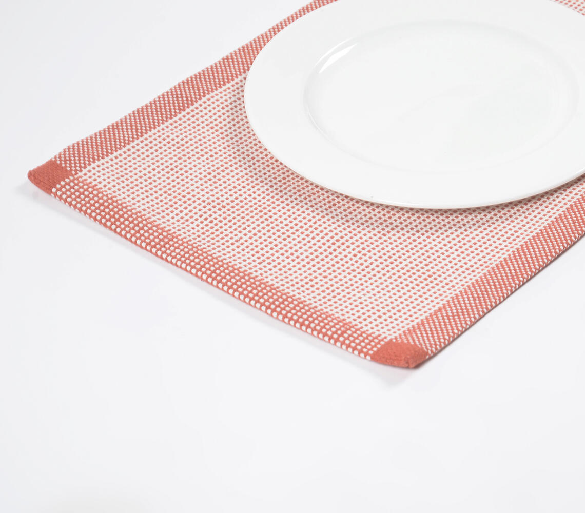 Handcrafted Framed Pastel Cotton Placemat - Pink - VAQL10101199090