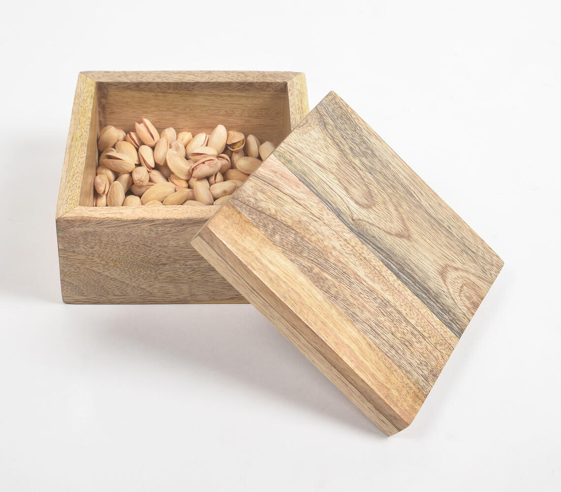 Minimal Raw Mango Wood Storage Box - Natural - VAQL101012126886