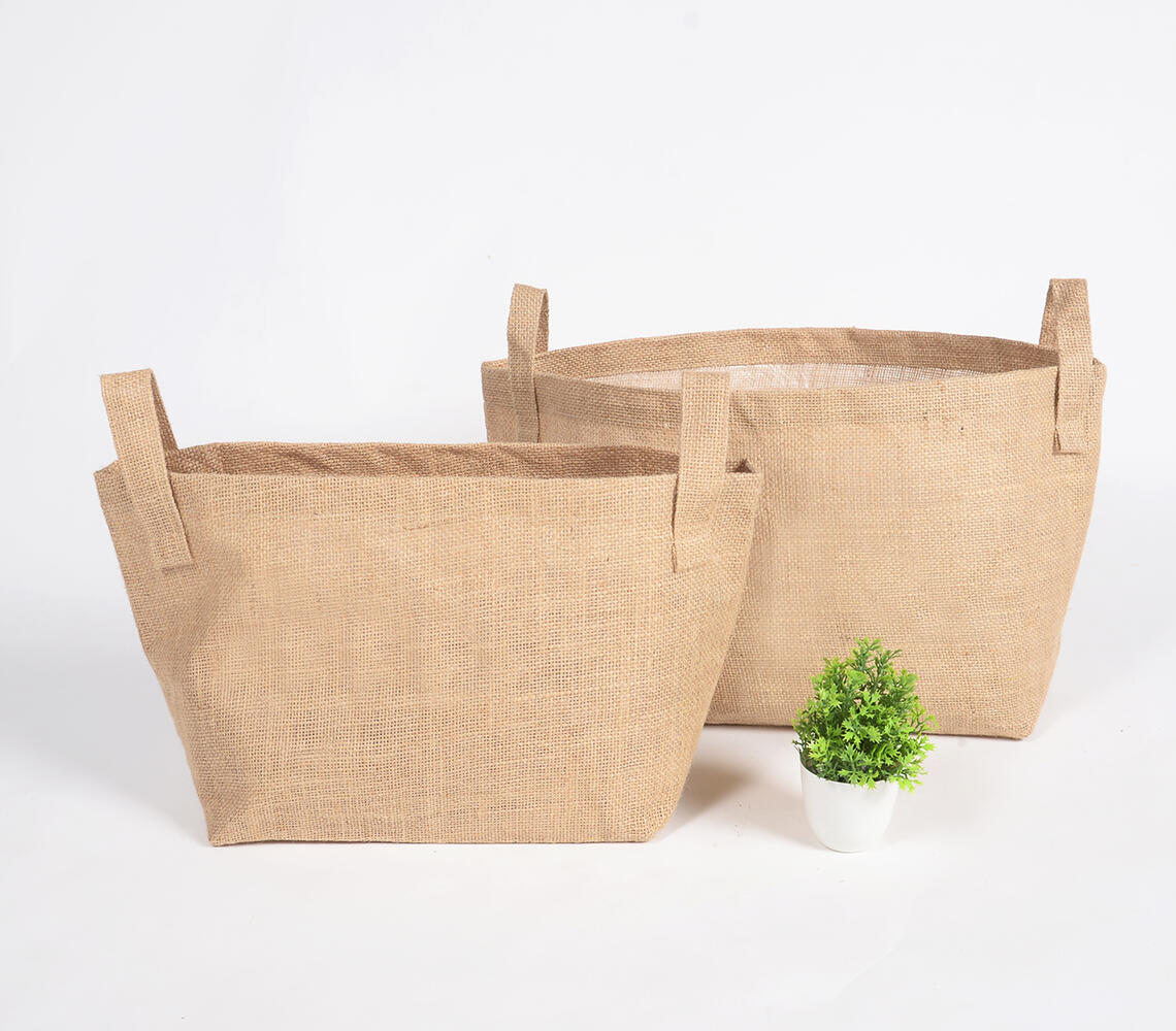Jute Storage bags (set of 2) - Natural - VAQL10101275661
