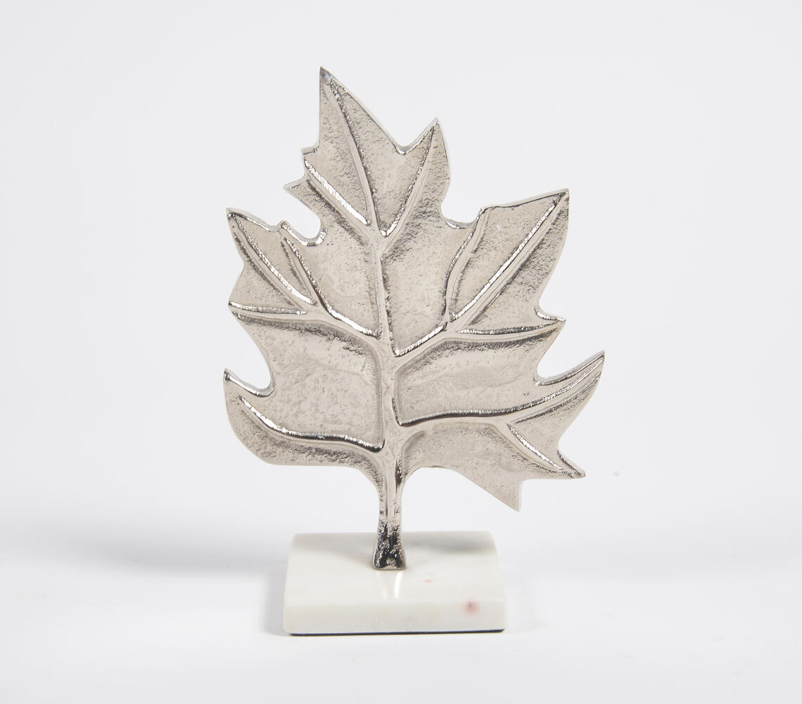 Antique Aluminium Maple Leaf Tabletop Decorative - Silver - VAQL101013103689