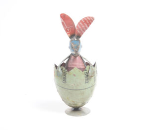 Recycled Metal Easter Bunny Tabletop Decorative - Grey - VAQL101013104538