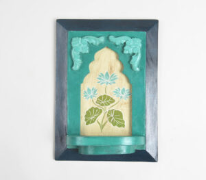 Hand Carved Turquoise Jodhpur Jharoka Frame - Green - VAQL101013105134